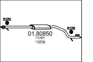 MTS Mittelschalldämpfer  01.80850