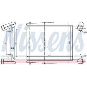 Intercooler, inlaatluchtkoeler NISSENS 97025