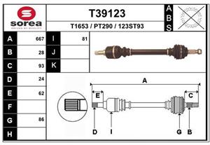 EAI Antriebswelle Vorderachse links  T39123