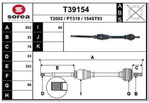 EAI Antriebswelle Vorderachse rechts  T39154