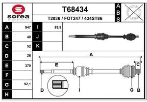 EAI Antriebswelle Vorderachse rechts  T68434