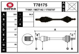 EAI Antriebswelle Vorderachse links  T78175