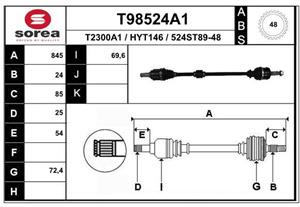 EAI Antriebswelle Vorderachse rechts  T98524A1