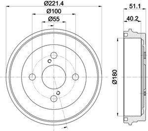 Hella Bremstrommel Hinterachse  8DT 355 303-021