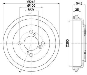 Hella Bremstrommel Hinterachse  8DT 355 303-291