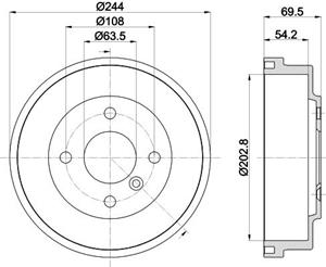 Hella Bremstrommel Hinterachse  8DT 355 303-421