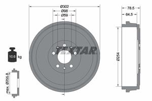 Textar Bremstrommel Hinterachse  94045400