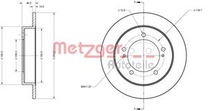 Metzger Bremsscheibe Vorderachse  6110685