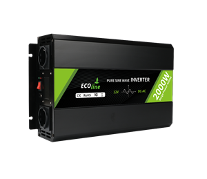 Inverter 12V EcoLine - Omvormer 12V Naar 220V/230V - 2000w Vermogen - Zuivere sinus– Auto Omvormer