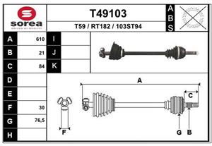 EAI Antriebswelle Vorderachse links  T49103