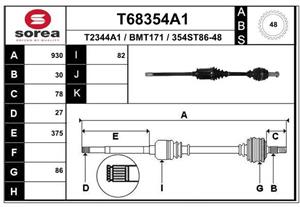 EAI Antriebswelle Vorderachse rechts  T68354A1