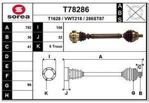 EAI Antriebswelle Vorderachse rechts  T78286