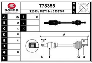 EAI Antriebswelle Vorderachse links  T78355
