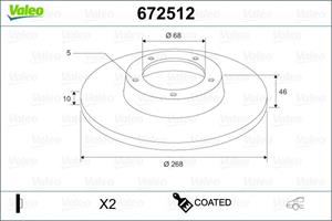 Valeo Bremsscheibe Hinterachse  672512