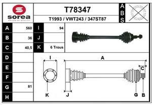 EAI Antriebswelle Vorderachse links  T78347