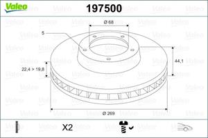 Valeo Bremsscheibe Vorderachse  197500