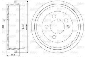 Valeo Bremstrommel Hinterachse  237099