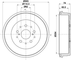 Hella Bremstrommel Hinterachse  8DT 355 302-511