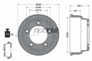 Textar Bremstrommel Hinterachse  94046600
