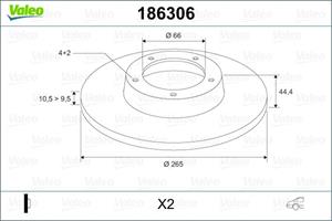 Valeo Bremsscheibe Hinterachse  186306