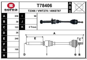 EAI Antriebswelle Vorderachse rechts  T78406