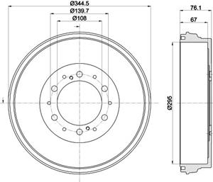 Hella Bremstrommel Hinterachse  8DT 355 303-141