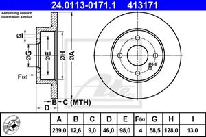 ATE Bremsscheibe Vorderachse  24.0113-0171.1