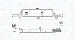 magnetimarelli Intercooler, inlaatluchtkoeler MAGNETI MARELLI, u.a. für Mercedes-Benz