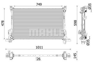 mahleoriginal Kühler, Motorkühlung Mahle Original CR 2637 000P