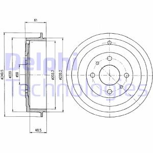 Delphi Bremstrommel Hinterachse  BF366