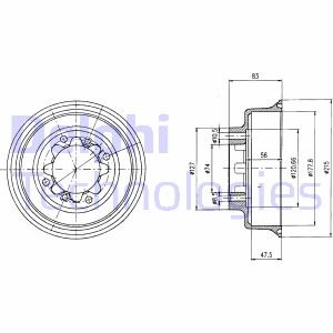 Delphi Bremstrommel Hinterachse  BF43