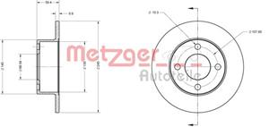 Metzger Bremsscheibe Hinterachse  6110106