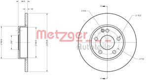 Metzger Bremsscheibe Vorderachse  6110445