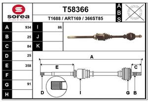 EAI Antriebswelle Vorderachse rechts  T58366