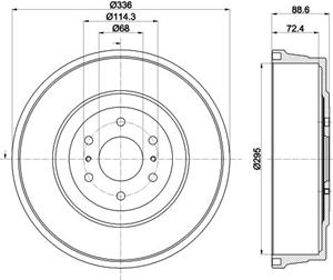 Hella Bremstrommel Hinterachse  8DT 355 303-331