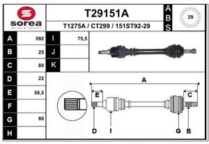 EAI Antriebswelle Vorderachse links  T29151A