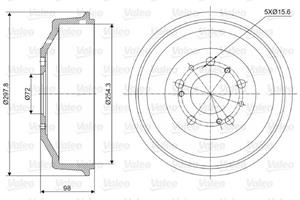 Valeo Bremstrommel Hinterachse  237014