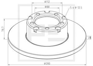PE Automotive Bremsscheibe vorne  016.285-00A
