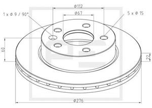 PE Automotive Bremsscheibe vorne  016.654-00A