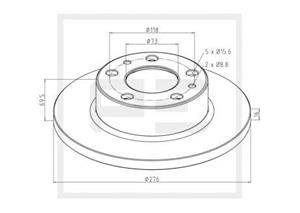 PE Automotive Bremsscheibe hinten  026.668-10A