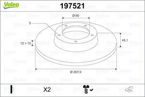 Valeo Bremsscheibe Hinterachse  197521