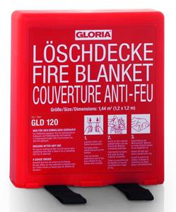 gloria Löschdecke GLD120- 1,2 m x 1,2 m in der Hardbox