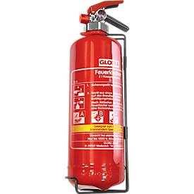 Fettbrand Feuerlöscher Gloria FBDP2, DIN EN 3 für Brandklassen A/B/F, Volumen 2 l, Spritzweite 2 m, mit Manometer, rot