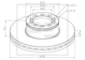 PE Automotive Bremsscheibe vorne  036.126-00A