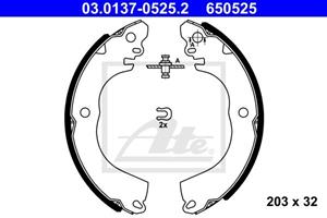 Bremsbackensatz Hinterachse ATE 03.0137-0525.2