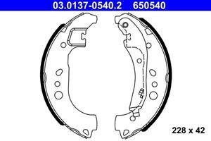 Bremsbackensatz Hinterachse ATE 03.0137-0540.2