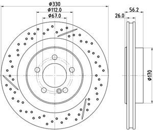 Bremsscheibe Hinterachse Hella 8DD 355 133-231