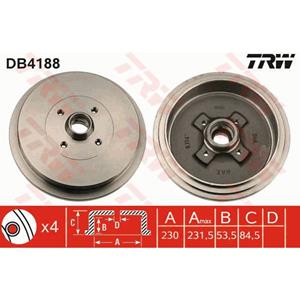 Trw Remtrommel  AUTOMOTIVE DB4188