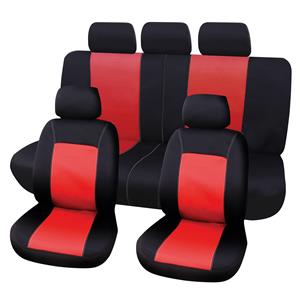 Carpoint Stoelhoesset Lisboa 9 delig zwart/rood