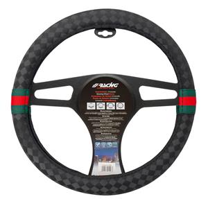 Simoni Racing Stuurwielhoes G-Style- 37-39cm - Zwart/Rood/Groen Eco-Leder